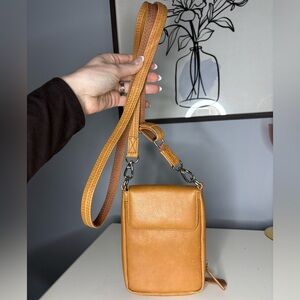 Hammacher Schlemmer Brown/Tan Crossbody Bag - Women’s Compact Shoulder Bag